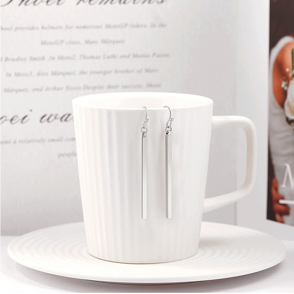 Necklace & Earrings Simple Karma Pull Through w/Bar Set - Picture 3 of 6